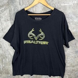 Black Real Tree camo graphic t-shirt‎ Men's 2XL  #camo